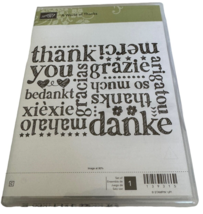 Stampin Up Cling Stamp A World of Thanks Thank You in Foreign Languages Mahalo - $5.99