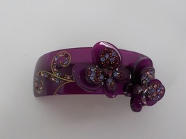 Mionne Hair Purple Curved Barette Sequin Handmade 3 Dimensional Butterflies Nwot - £10.21 GBP