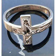 925 Sterling Silver Crucifix Ring Size 12 At - $70.09