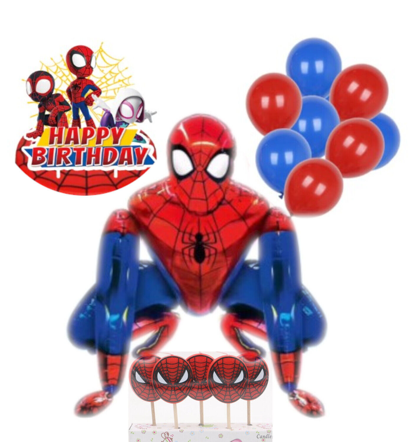 Large 3D Spiderman Birthday Party Pack 13-18pc - $19.00 - $22.00