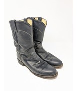 Vintage Justin Womens Roper Cowgirl Western Boots Deep Navy Blue L 3057 ... - £20.86 GBP