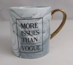 Let&#39;s Dine More Issues Than Vogue Novelty 3.75&quot; Bone China Coffee Cup Mug - $13.57