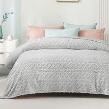 [Silver Grey] Fuzzy Fleece Fluffy Bed Blanket Queen Size - £35.36 GBP