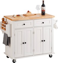 The 35-Point 4-Width Vevor Kitchen Island Cart With Solid Wood Top Is A - $199.95