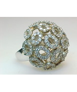 HUGE CUBIC ZIRCONIA Vintage DOME RING - Size 7 1/2 - £100.53 GBP