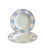 Bernardaud Galerie Royale Wallis Blue Rim Soup Bowls Set of 2 - $123.75