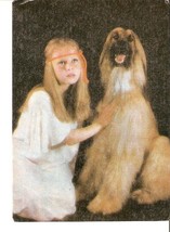 Pocket Calendar Russia 1992 Fauna Animal DOG with Girl FRIENDS by Babalarov - $2.52