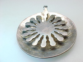 HUGE MEXICAN PENDANT BROOCH Pin in Sterling Silver - Artisan made - £43.25 GBP
