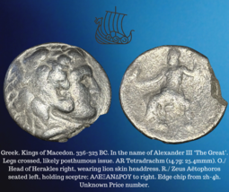 336-323 BC Grec Macedon Alexander III &#39;Grand&#39;Ar Tetradrachm 14.7g Pièce - £137.98 GBP