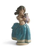 Lladro Retired 01012331 Little peasant girl Blue New in box - $198.00