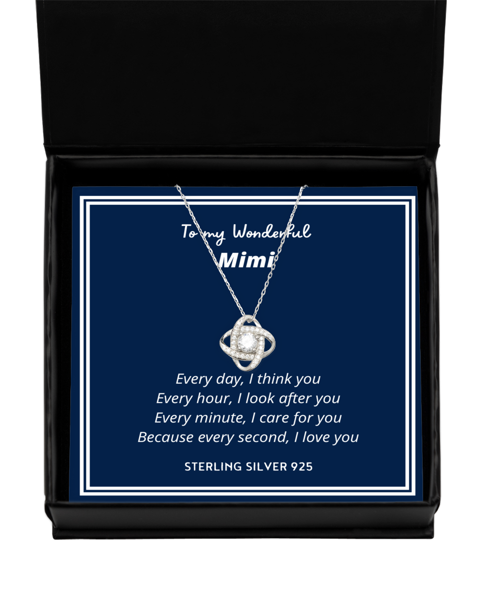 Primary image for To my Mimi, every day I think you - Love Knot Silver Necklace. Model 64038 