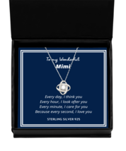 To my Mimi, every day I think you - Love Knot Silver Necklace. Model 64038  - $39.95