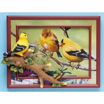 3-D Bird Sculpture Wooden Framed Wall Art Colorful Foliage - $639.68 MXN