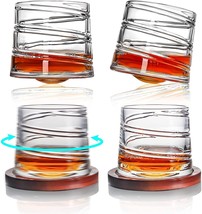 Crystal Whiskey Glasses Old Fashioned Vintage Bourbon Barware Drinking Lowball 4 - £35.30 GBP