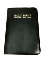 Vintage Holy Bible - Dictionary - Study Helps Red Letter King James Vers... - $10.95