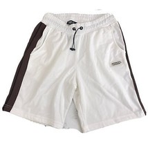 boohooMAN Loose Fit Tricot Jersey Short With SideTape Sz M White - £11.69 GBP