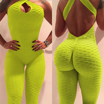 Yoga Jumpsuit Cross Design Backless Tracksuit Full Bodysuit - $36.60+