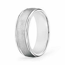 ANGARA Polished Edges Wired Finish Comfort Fit Wedding Band in 14K Solid Gold - £692.06 GBP