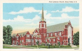 First Lutheran Church Sioux Falls South Dakota Vintage Postcard E23 - $2.48