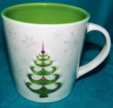 Starbucks 2006 Holiday Raised 3D Christmas Tree Snowflakes Coffee Cup Mug 17 oz - $29.99