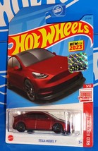 Hot Wheels 2023 Factory Set Target Red Edition 3/12 Tesla Model Y Dark Red - £11.01 GBP