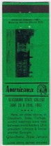 Matchbook Cover Americana Glassboro State College Glassboro New Jersey G... - $2.16