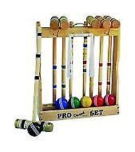 Croquet Set &amp; Caddy Bag 6 Player 24&quot; Maple &amp; Brass Amish Handmade Usa - £337.55 GBP+