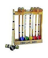 CROQUET SET &amp; CADDY  BAG 6 Player 24&quot; Maple &amp; Brass Amish Handmade USA - £302.14 GBP+