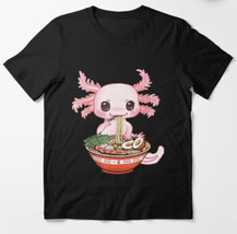 Kawaii Axolotl Eating Ramen Noodles Youths Anime Size 8 Black Novelty  Tee - £19.78 GBP