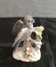 Blue Jay Flowers Figurine Ardalt Japan 6868  Verithin Lenwile China 3 1/2&quot; - £16.41 GBP