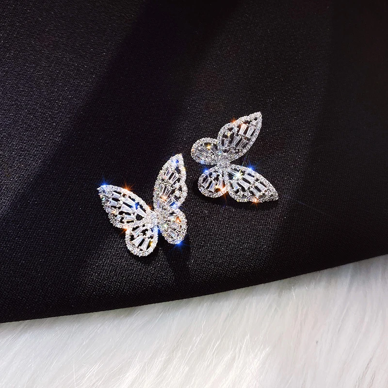 New Design Hot Sale Fashion Jewelry Premium Luxury Zircon Earrings Smart Butterf - £12.69 GBP