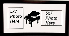 Grand Piano Music Double Photo Picture Frame Holds Two 5x7 Photos Wall Mount - $45.05