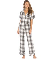 Plush Apparel Ultra Soft PJ Set Black White Plaid - $44.54