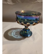 Beautiful Vintage Carnival Glass 5&quot; Dimple Wedding Bowl Iridescent. - $47.39 CAD
