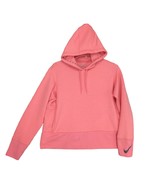 NIKE Women&#39;s M Dri-Fit Coral Pink Cropped Pullover Hoodie Sweatshirt Bub... - $33.08 CAD