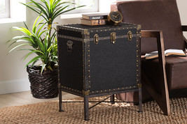 Lorand Black Canvas Lift-Top Trunk End Table - $236.00