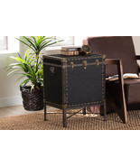 Lorand Black Canvas Lift-Top Trunk End Table - $4,344.17 MXN