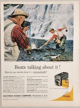 1962 Print Ad Kodak Automatic 8 Movie Cameras Fly Fishing in River &amp; Waterfall - £13.65 GBP