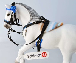 Handmade Bareback Saddle Pad with Bitless Bridle for Schleich Model Hors... - £13.32 GBP