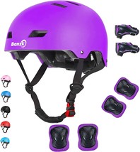 Skateboard Helmet With Knee Pads, Elbow Pads, And Wrist Guards For, And ... - £31.54 GBP