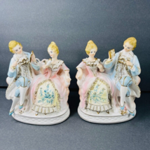 Vintage Fairyland 2Pc Hand Painted Victorian Porcelain Figurines Occupied Japan - £79.92 GBP
