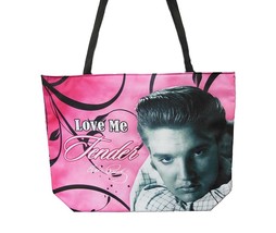 Elvis Presley tote bag purse handbag 17.8”  x 14”  pink Cadillac Love me... - $418.73 MXN