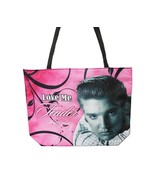 Elvis Presley tote bag purse handbag 17.8”  x 14”  pink Cadillac Love me... - $418.73 MXN