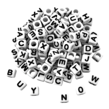 500 pcs Beads Alphabet White Black Letters ABC Square Cube Acrylic Art Craft 6mm - £7.13 GBP