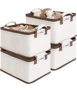 Closet Storage Bins For Organization, Large, Beige And Brown, 2-Pack, Lo... - £44.14 GBP