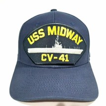 USS Midway CV-41 Embroidered Patch Hat Baseball Cap Adjustable Navy Blue Acrylic - $12.86