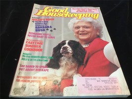 Good Housekeeping Magazine August 1990 Barbara Bush, Easytime Summer Cookbook - $10.00