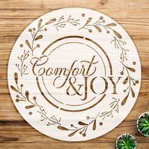 Comfort and Joy Wreath Stencil Pattern for Wood Signs and Crafts, Reusab... - $272.70 MXN
