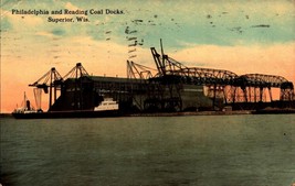 Philadelphia And Reading Coal Docks Superior Wisconsin WI 1913 Postcard BK67 - £5.44 GBP