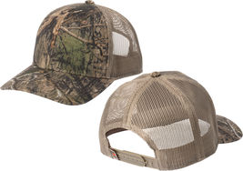 Structured Camo Baseball Hat MeshBack Trucker Cap Realtree Edge Mossy Adjustable - £11.98 GBP